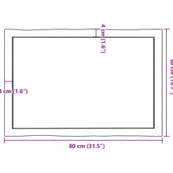 vidaXL - Tafelblad - Bruin - Eikenhout - 80 x 50 x 4 cm Hot