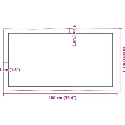vidaXL - Tafelblad - Bruin - Eikenhout - 100 x 50 x 4 cm New