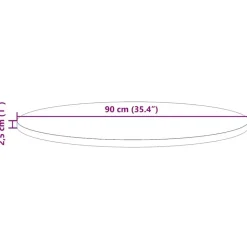 vidaXL - Tafelblad - Bruin - Grenenhout - Ø 90 x 2.5 cm Discount