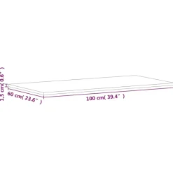 vidaXL - Tafelblad - Bruin - Hout - 100 x 60 x 1.5 cm Sale