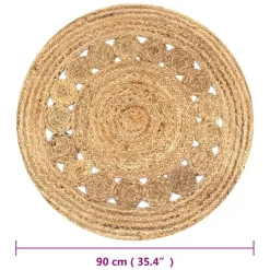 vidaXL - Tapijt - Beige - Jute - 90 cm Best