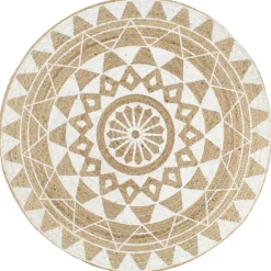 vidaXL - Tapijt - Wit - Jute Discount