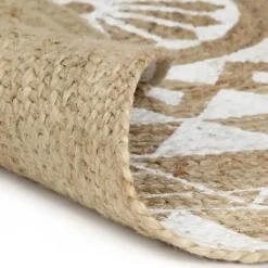 vidaXL - Tapijt - Wit - Jute Discount
