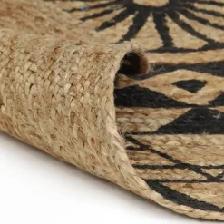 vidaXL - Tapijt - Zwart - Jute Outlet