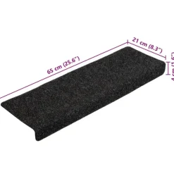 vidaXL - Tapijt Traptrede - Zwart - Polypropyleen - 5 stuks New