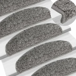 vidaXL - Tapijt Traptrede - Grijs - Polypropyleen Outlet