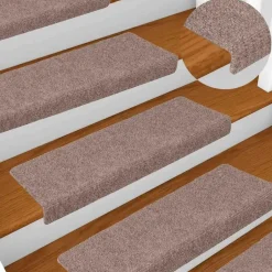 vidaXL - Tapijt Traptrede - Crème - Polypropyleen - 15 stuks Discount