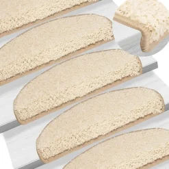 vidaXL - Tapijt Traptrede - Crème - Polypropyleen New