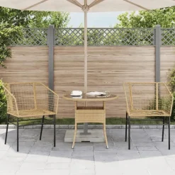 vidaXL - Terrasstoel - Bruin - Poly rattan en staal - 2 stuks Clearance