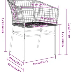 vidaXL - Terrasstoel - Bruin - Poly rattan en staal - 2 stuks Clearance
