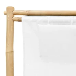 vidaXL - Terrasstoel - Wit - Bamboe en canvas