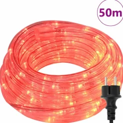 vidaXL - Touwenlicht met 1200 LED 50 m - Rood - PVC New