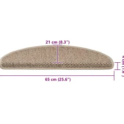 vidaXL - Trapmat - Beige - Stof - 65 x 21 x 4 cm - 15 stuks New