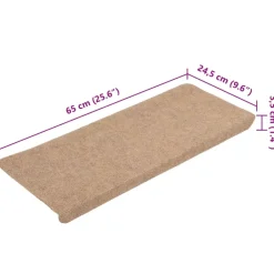 vidaXL - Trapmat - Beige - Stof - 65 x 24.5 x 3.5 cm - 15 stuks New