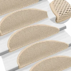 vidaXL - Trapmat - Crème - Stof - 56 x 17 x 3 cm - 15 stuks Best