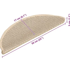 vidaXL - Trapmat - Crème - Stof - 56 x 17 x 3 cm - 15 stuks Best