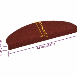 vidaXL - Trapmat - Rood - Polypropyleen - 65 x 21 x 4 cm - 15 stuks Discount