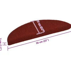 vidaXL - Trapmat - Rood - Polypropyleen - 56 x 17 x 3 cm - 15 stuks Clearance
