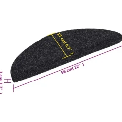 vidaXL - Trapmat - Zwart - Polypropyleen - 56 x 17 x 3 cm - 15 stuks Discount