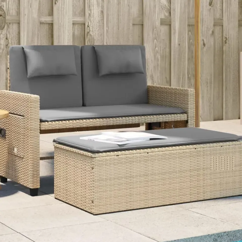 vidaXL - Tuinbank - Beige - Poly rattan