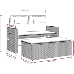 vidaXL - Tuinbank - Beige - Poly rattan