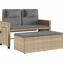 vidaXL - Tuinbank - Beige - Poly rattan