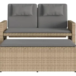 vidaXL - Tuinbank - Beige - Poly rattan