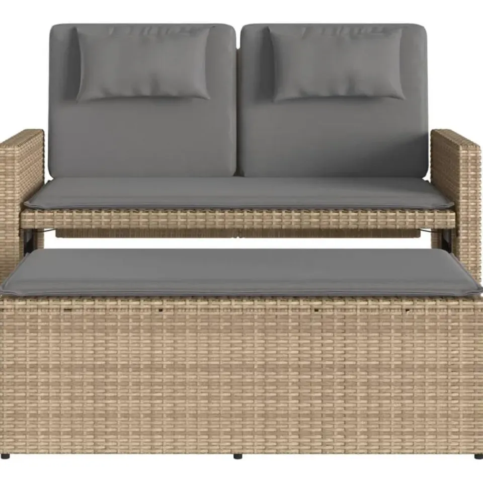 vidaXL - Tuinbank - Beige - Poly rattan