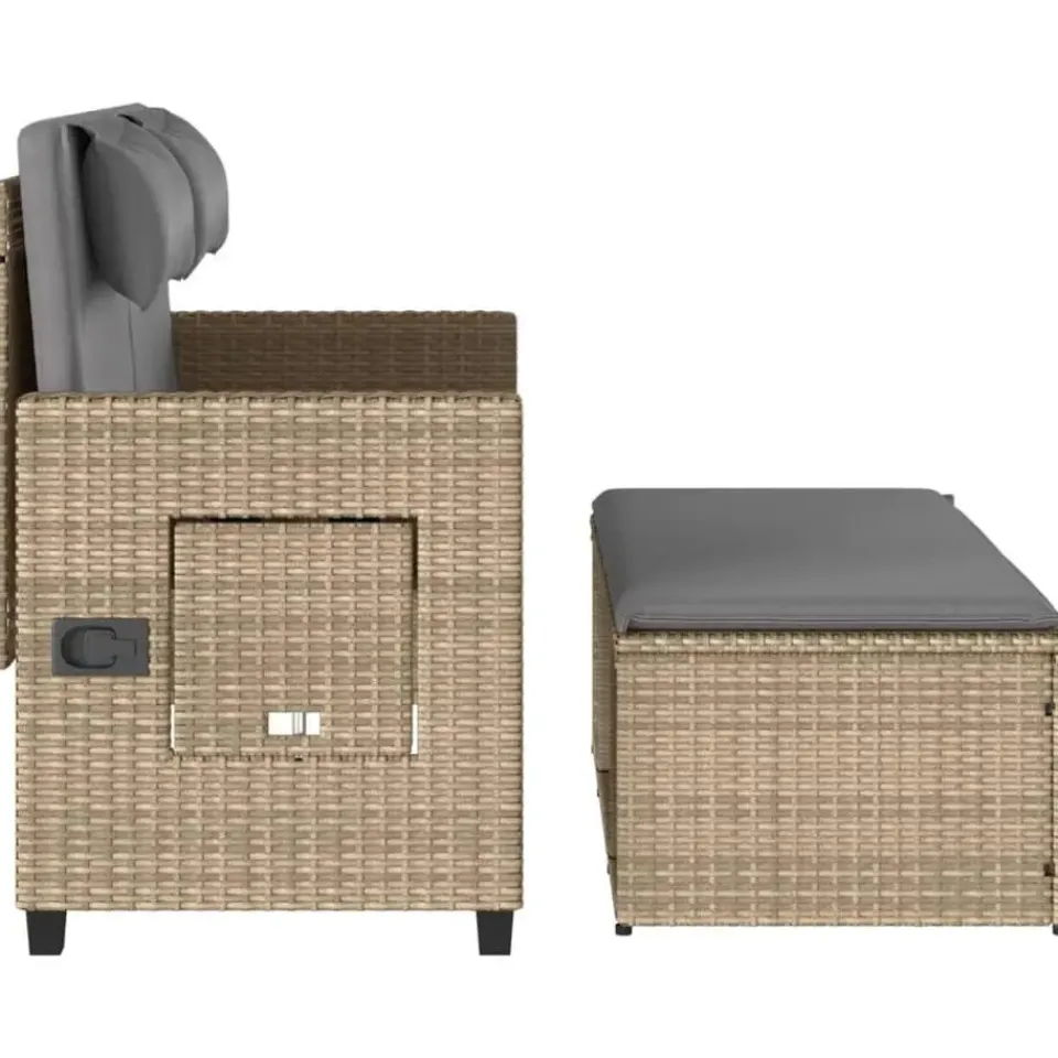 vidaXL - Tuinbank - Beige - Poly rattan