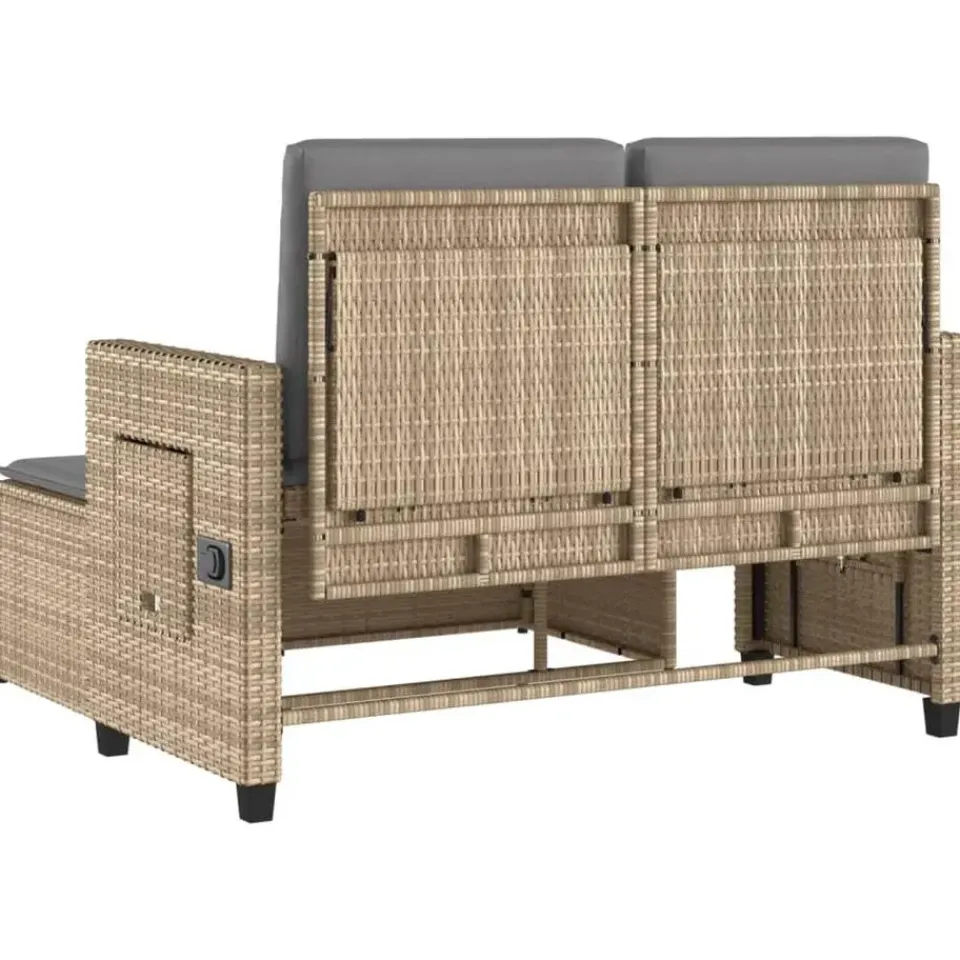 vidaXL - Tuinbank - Beige - Poly rattan