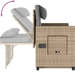 vidaXL - Tuinbank - Beige - Poly rattan