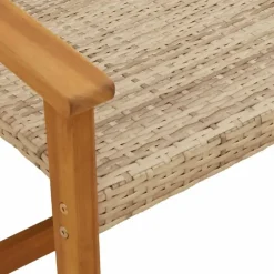 vidaXL - Tuinbank - Beige - Poly rattan en acaciahout beige - 112 cm Best