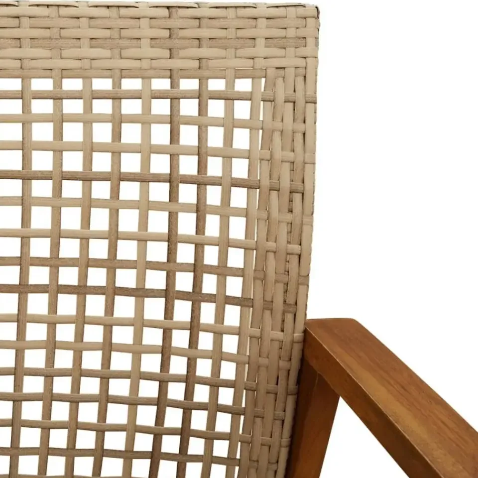 vidaXL - Tuinbank - Beige - Poly rattan en acaciahout beige - 112 cm Best