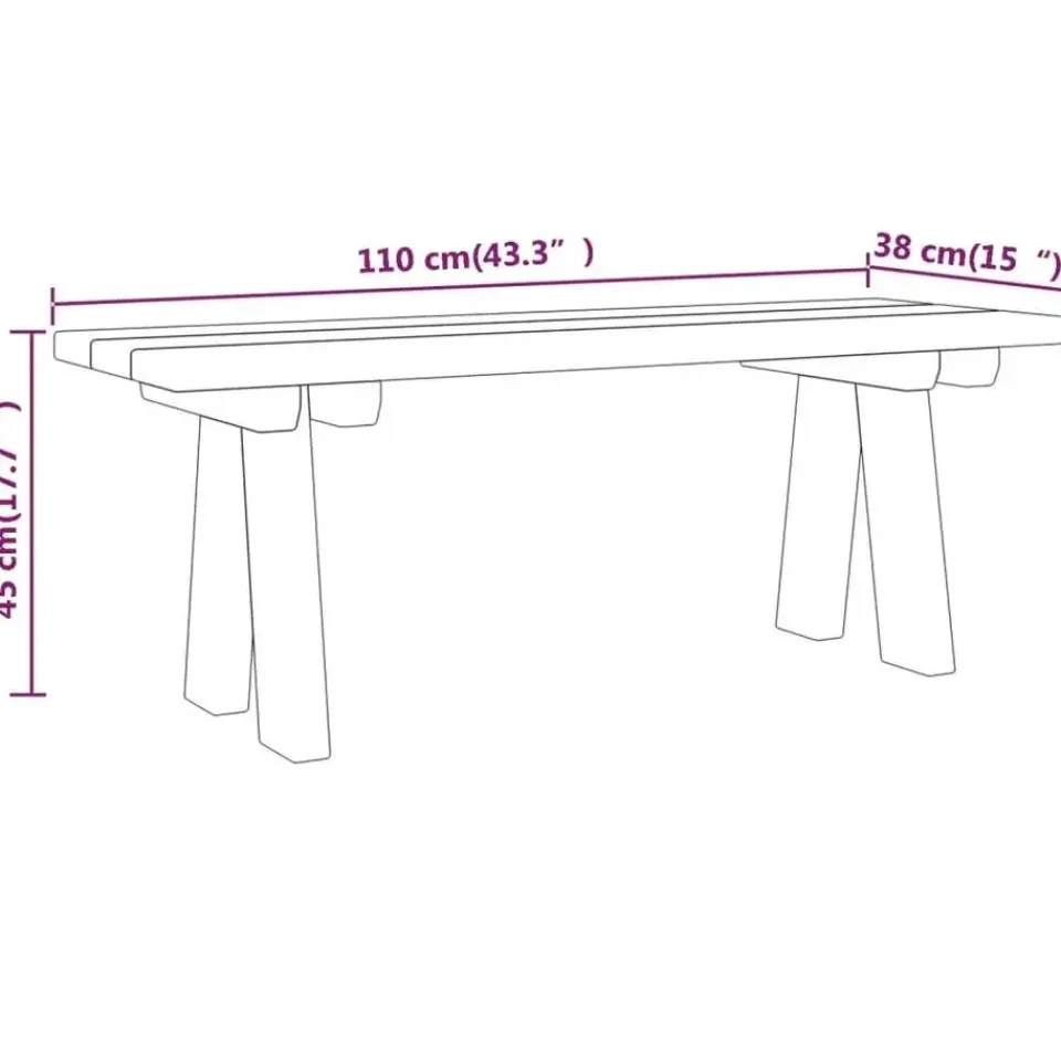 vidaXL - Tuinbank - Bruin - Grenenhout - 110 x 38 x 45 cm Online