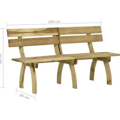 vidaXL - Tuinbank - Bruin - Grenenhout - 160 x 60 x 86 cm Hot