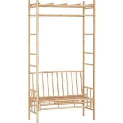 vidaXL - Tuinbank - Bruin - Bamboe - 116 cm - Met pergola New