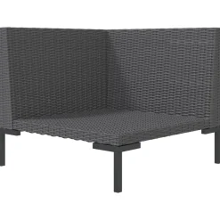 vidaXL - Tuinbank - Grijs - Poly rattan - Met kussens Online