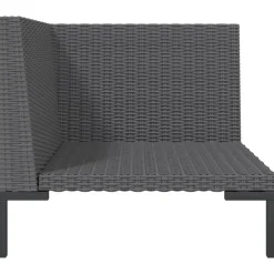 vidaXL - Tuinbank - Grijs - Poly rattan - Met kussens Online