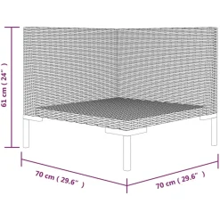 vidaXL - Tuinbank - Grijs - Poly rattan - Met kussens Online