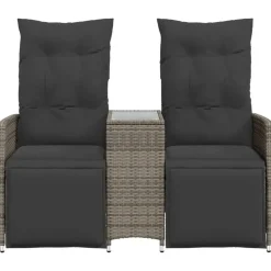 vidaXL - Tuinbank - Grijs - Poly rattan Clearance