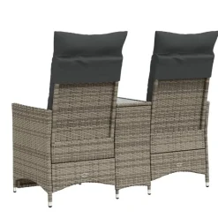 vidaXL - Tuinbank - Grijs - Poly rattan Clearance