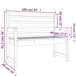 vidaXL - Tuinbank - Honingbruin - Grenenhout - 109 x 48 x 91.5 cm Hot