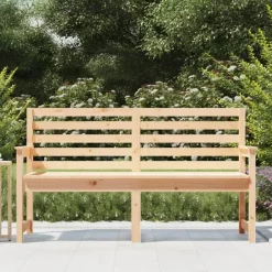 vidaXL - Tuinbank - Naturel - Massief grenenhout - 159.5x48x91.5 cm Discount