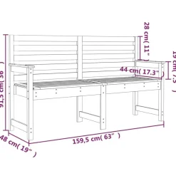 vidaXL - Tuinbank - Naturel - Massief grenenhout - 159.5x48x91.5 cm Discount