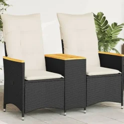 vidaXL - Tuinbank - Zwart - Poly rattan Hot