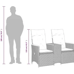 vidaXL - Tuinbank - Zwart - Poly rattan Hot