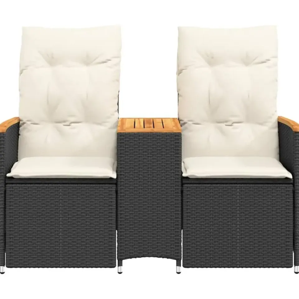 vidaXL - Tuinbank - Zwart - Poly rattan Hot