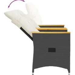 vidaXL - Tuinbank - Zwart - Poly rattan Hot