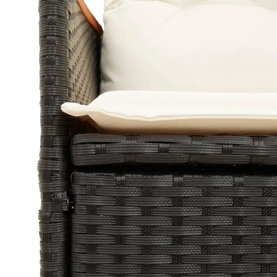 vidaXL - Tuinbank - Zwart - Poly rattan Hot