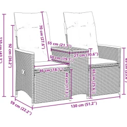vidaXL - Tuinbank - Zwart - Poly rattan Hot